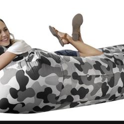 Inflatable Couch Air Lounger Chair - Camping & Beach Accessories, Portable Bl...