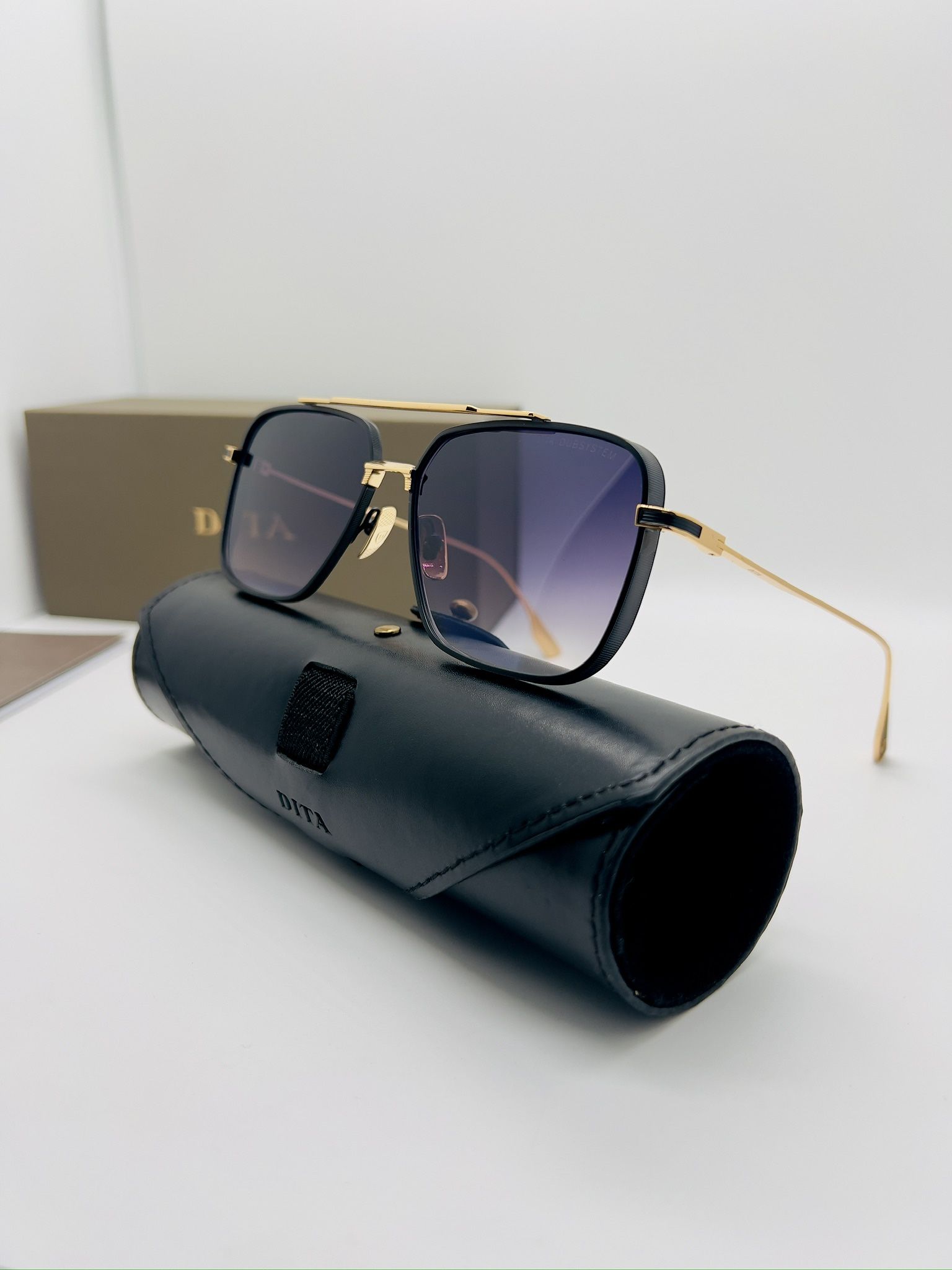 Dita Subsystem Sunglasses Black And Gold Trim