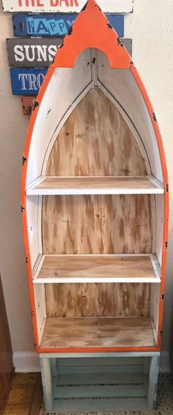 Boat Beach Theme Display shelf nautical Decor 
3 Tier
Bar cabinet 
Blue white orange 
47 x 16.5 x 8
Mint Condition 
Deerfield beach 
$45