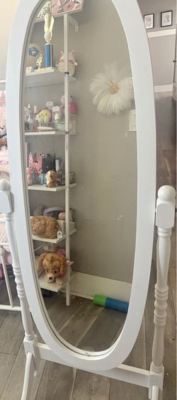 Girls white floor mirror