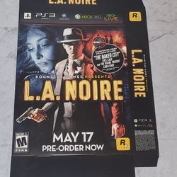 L.A. NOIRE Xbox 360 Xbox LIVE PLAYSTATION PS3 Game 2011 Rockstar Games presents only a big box