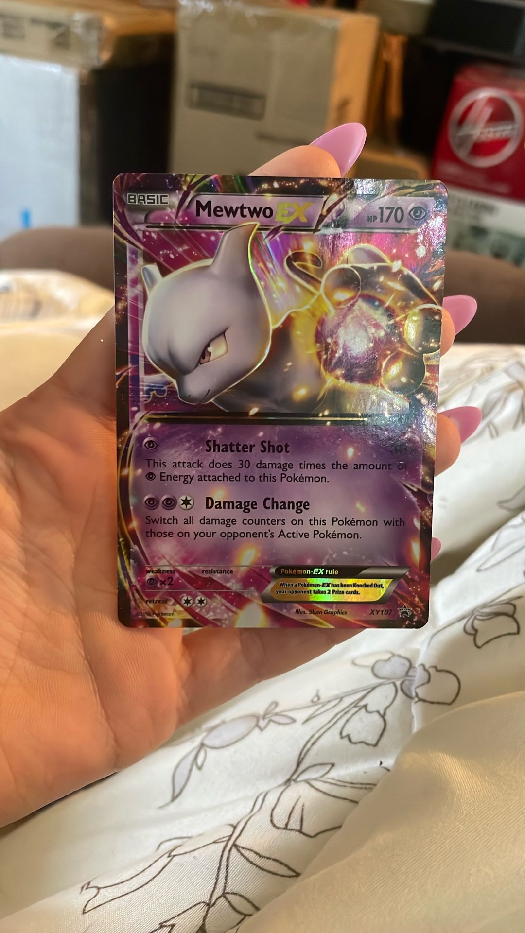 Pokémon TCG Mewtwo EX XY107 XY Holo Full Art Black Star Promo Card