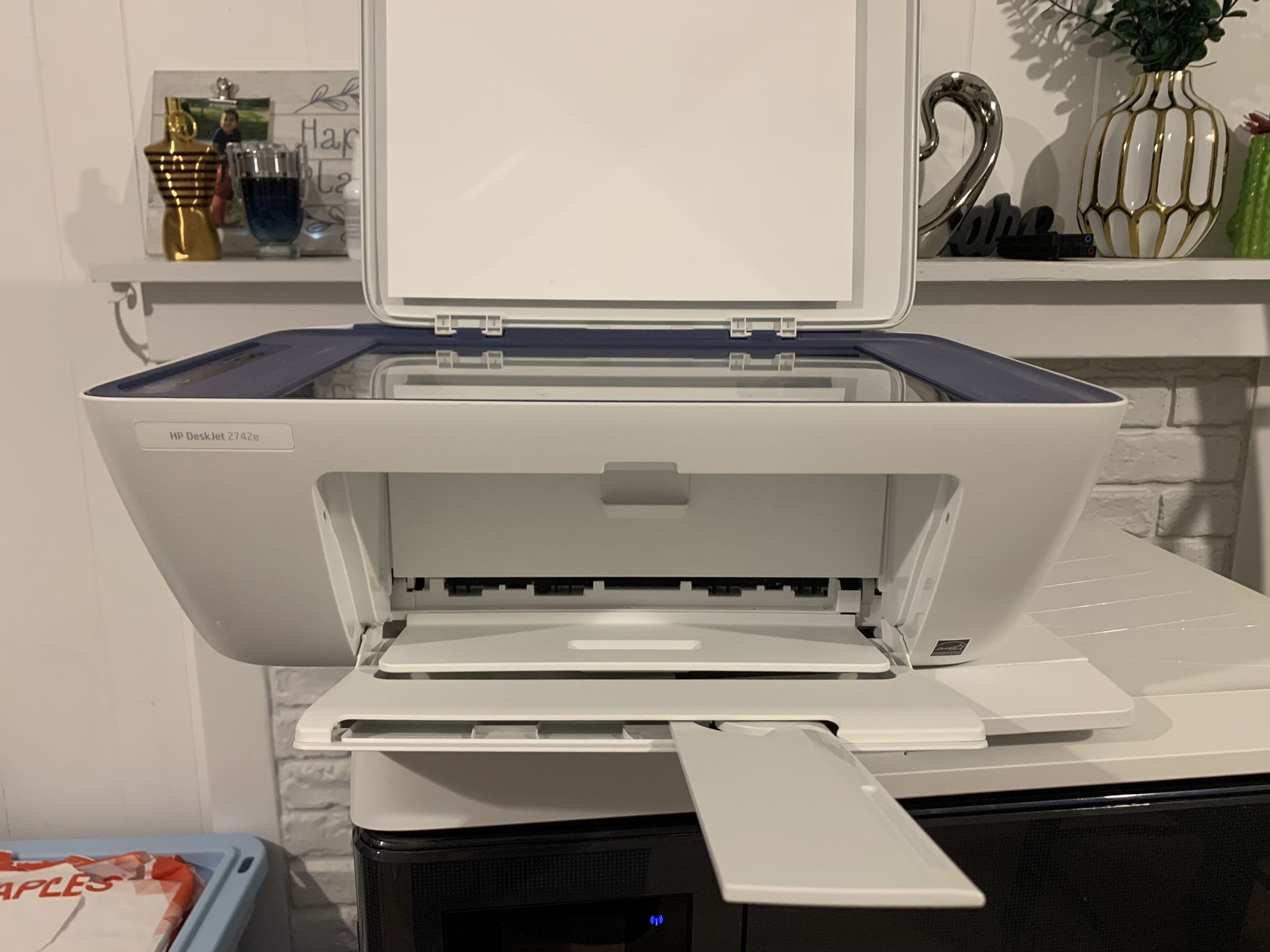 HP DeskJet 2742e All-in-One Wireless Printer Scan Copy Mobile Printing Scan to PDF, 4800 x 1200 DPI, Apple AirPrint Bluetooth USB Wi-Fi Enabled, Up to