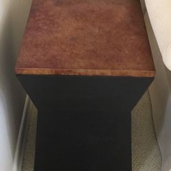 Contemporary modern side end accent table matte black with copper color top