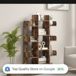 Tribesign 6 Tier White Tree Bookshelf 
