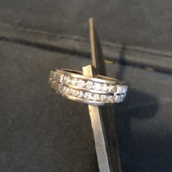 Mens 14kt White Gold Diamond Ring