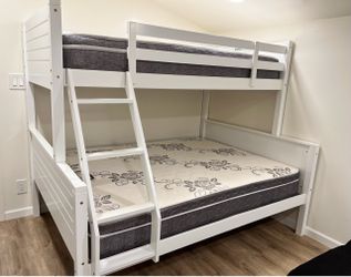 Twin/full $350 for bunk bed only. $550 with mattresses. Available in espresso and white  Assembly required. Assembly not included. Cash upon delivery 