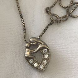Silver mom necklace