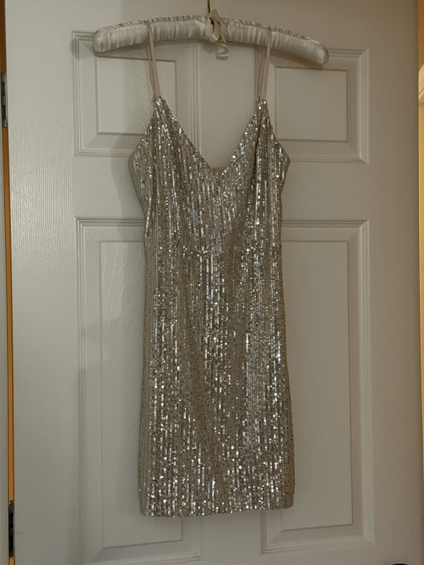 Champagne Color Sequin Dress