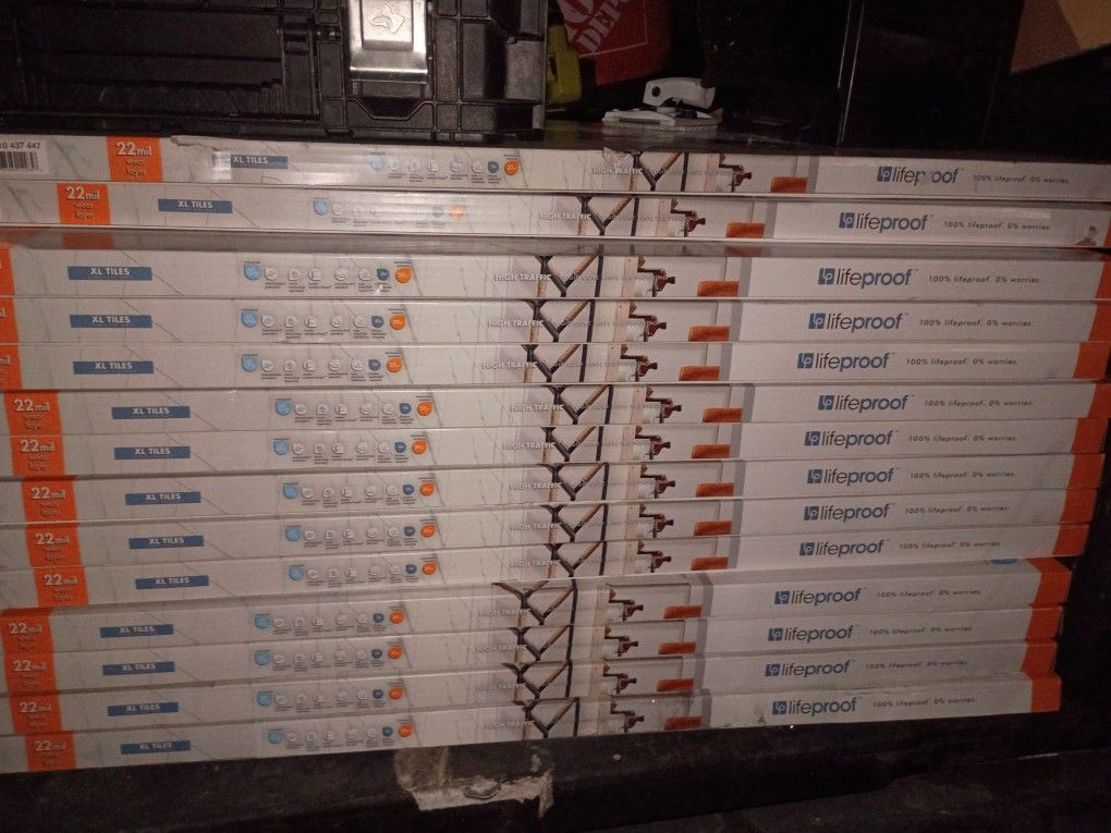 14 Boxes / 267 Sq Ft - Lifeproof Luxury Vinyl Tile - 16x32 Click Lock Vinyl Tiles -22mil - Brookfield Marble