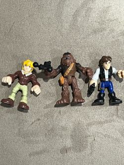 Star Wars Imaginext Galactic heroes lot of 3 Figure Chewbacca & Luke & Solo