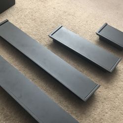 Black Wood Floating Shelves All In Good Condition 