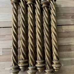 GOLD-LEAFED Table Spindel LEGS, Italy, 21”in long x 2-3/4”in wide, Vintage, 6