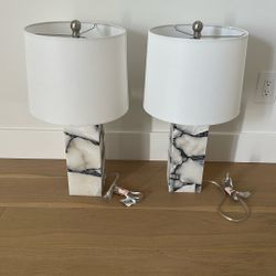 Set Of 2 Brand New Marble Base Lamps $180