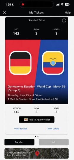 Germany vs Ecuador - World Cup - Match 56 (Group E)