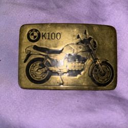 Vintage BMW K100 Motorcycle Belt Buckle Brass VERY RARE Racing Bike