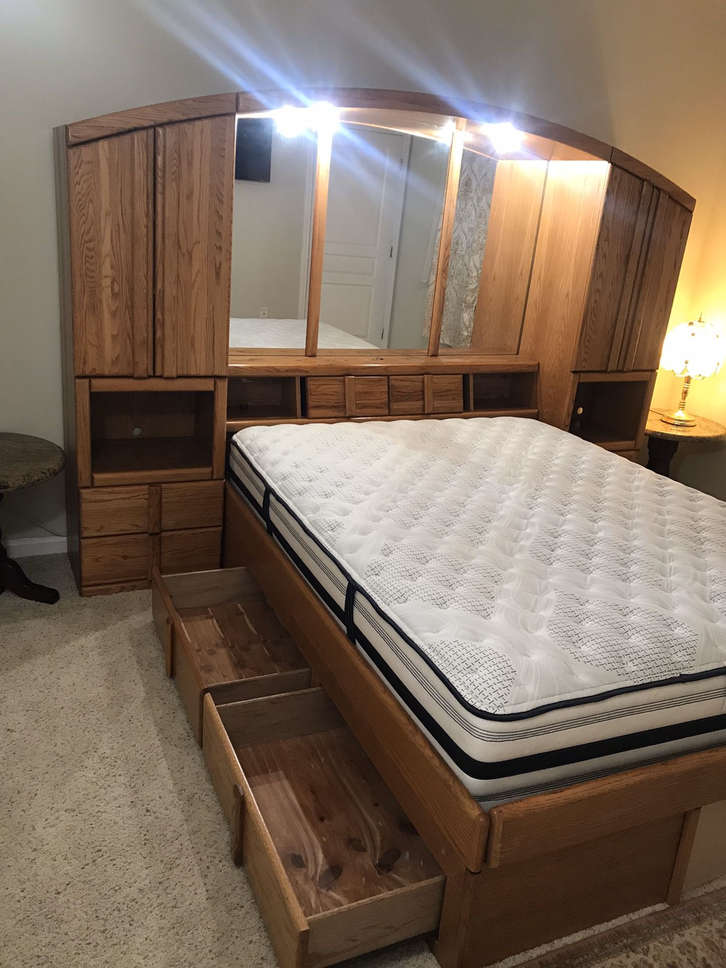 BED WITH 16 DRAWERS STORAGE $250