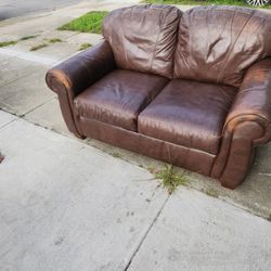 Leather Sofa Sleepper & Love Seat Combo