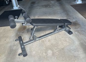 Incline exercise bench.