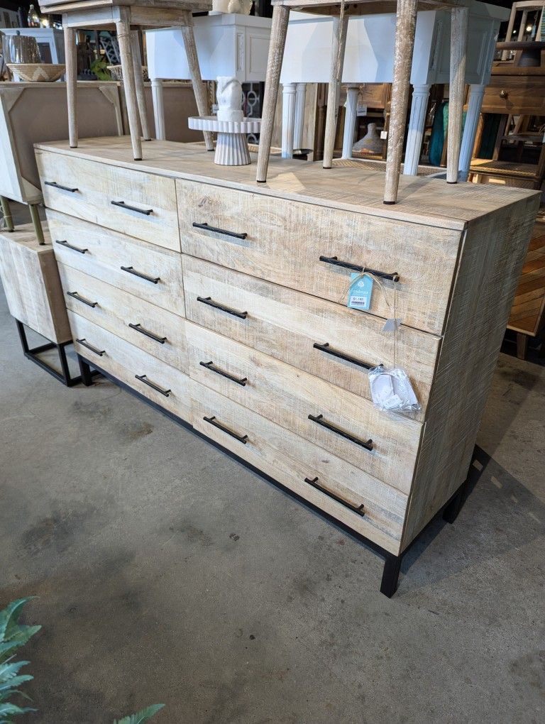 Eight Drawer Mango Wood Dresser