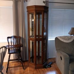 Octagon Curio / Display Case For Sale
