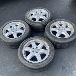4 - 225/55r17 5x112 5x4.41 Mercedes C Stock Rims With Tires !