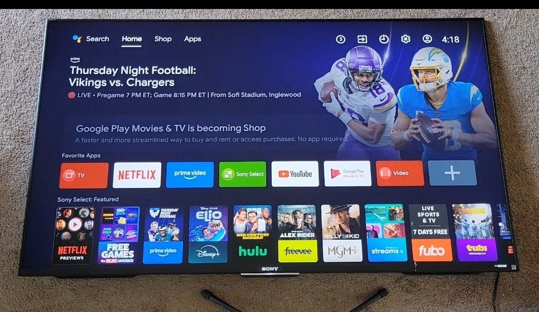 55" Sony Smart TV (Bravia) With Remote & Power Cord