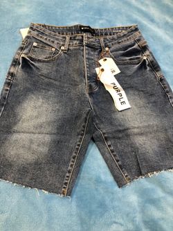Purple Jean shorts with chain 30,32,34,36,38