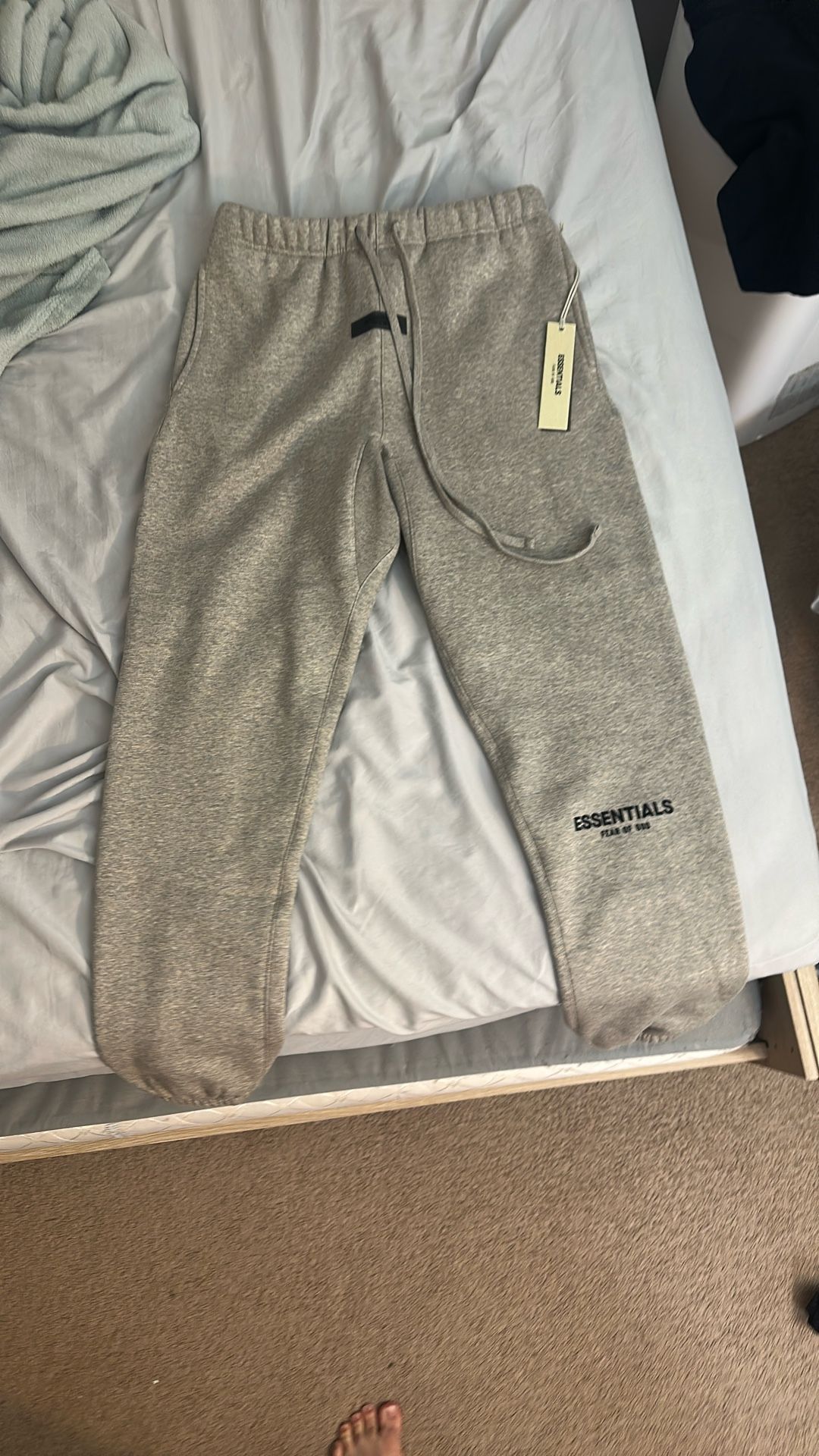 ESSENTIALS FEAR OF GOD PANTS SMALL DARKOAT MEAL COLOR (grey). BRAND NEW WITH TAGS.