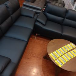 *Spring Sale Event!!!*---Mature Valencia Black Leather Sofa/Loveseat Sets---Only $699!!!---Delivery And Financing🤠