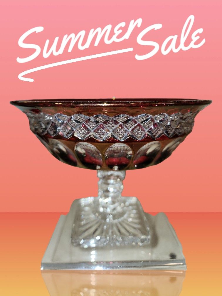 Vintage Westmoreland Waterford Crystal With Ruby Stain
