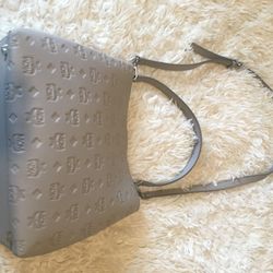 MCM motty gray leather bag