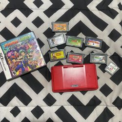 Nintendo DS (Red) + 9 Games – Includes Mario & Luigi: Partners in Time!