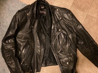 Men's WILSON'S Black Leather Jacket M, Vintage, Motorcycle Jacket, Bomber