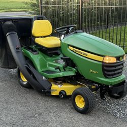 John Deere X300 Riding Lawn Mower Kawasaki 38” Cut Twin Bag Bagger