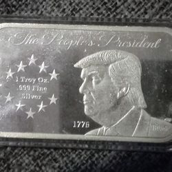 1 oz Silver Bar - "The People's President" Donald Trump .999 Fine Silver