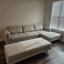 Living Spaces Sectional W/Ottoman