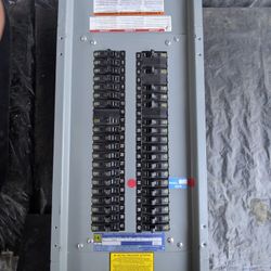 Commercial Square D 42 Circuit 225Amp 240v Breaker Panel With Breakers