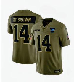 Nike Detroit Lions St. Brown #14 Salute to Service Jersey Size XL