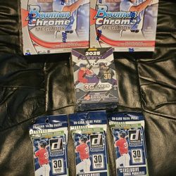 2025 Bowman Chrome! Donruss! Prizm! Baseball Cards! 2 Mega & 1 Blaster Box! 3 Value Packs! Sealed!