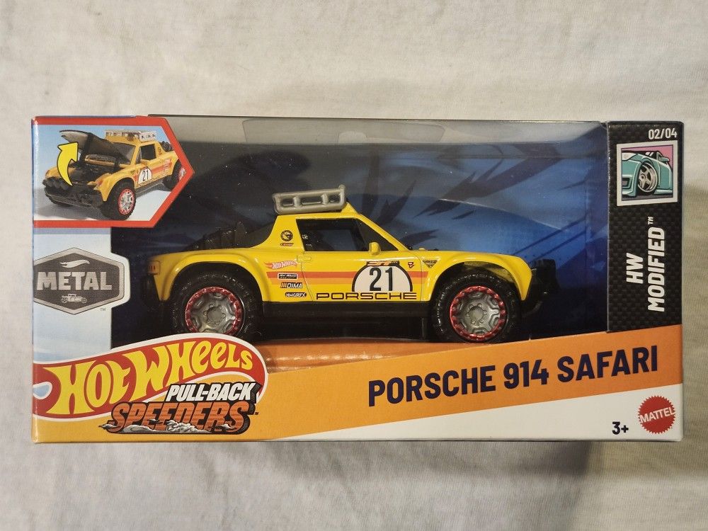 HOT WHEELS METAL DIECAST 1;43 SCALE. MODIFIED. 1969 PORSCHE 914. SAFARI. (TREASURE HUNT)