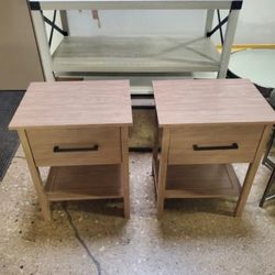 Set Of Two light Brown   Nightstands (New In A Box)