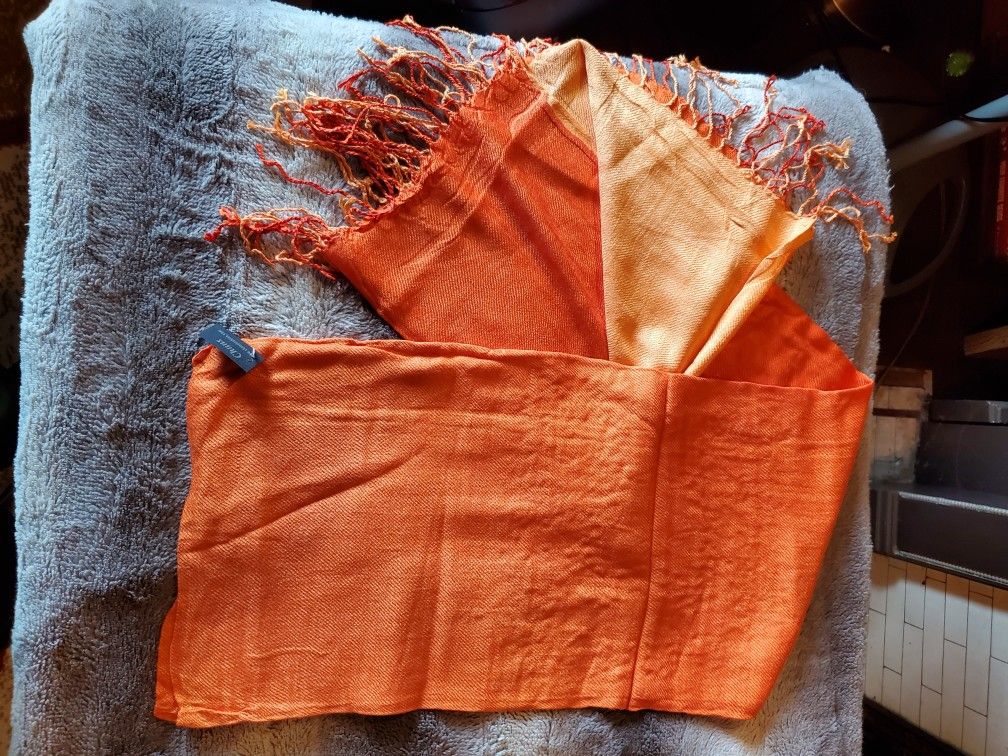 Orange blanket scarf