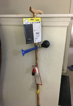 6 in 1 Cane 1 Cane ,Dog tag, Pill Box, Caution sign, Coin purse, Horn