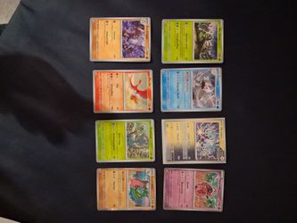 8 mint Pokemon cards of different values please make an offer