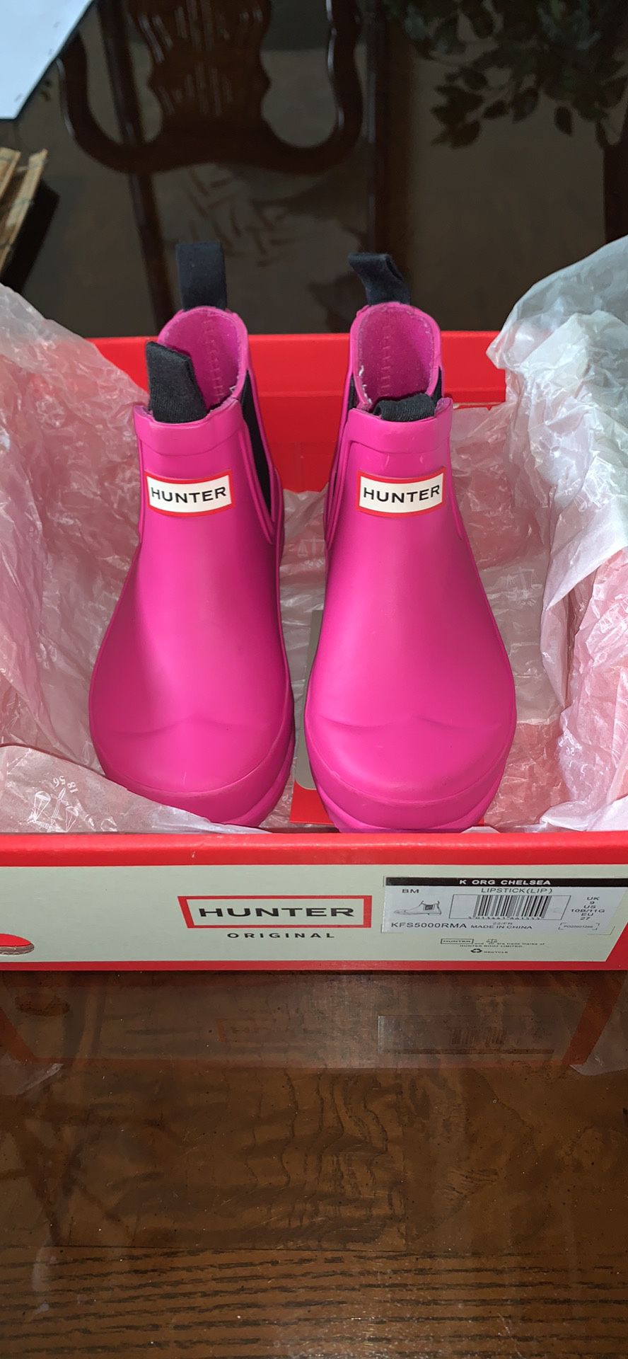 Kids Pink Hunter Rain Boots