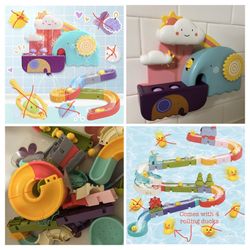 Bath water toys - Large Slide, Ducks, Mushroom Rain Cloud