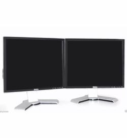 🔥Dual Dell UltraSharp 1908FP Silver/ Black 19-inch Gaming LCD Monitors W/USB