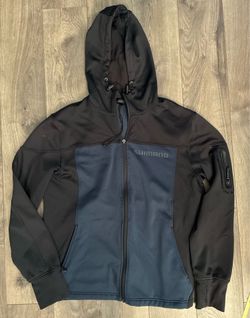 Shimano Hoodie Black Navy Full Zip Jacket Athletic Outdoors Angler Biking Large