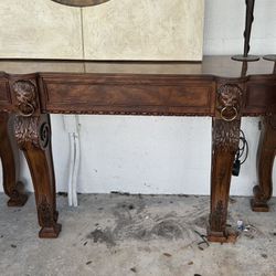 Extra Large Designer Sherrill Carved Console Table Reduced $250